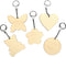 Graine Créative Sleutelhanger hout, assortiment vormen, diameter 55 mm, zakje van 10 stuks