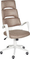 GRANDIOSE - Bureaustoel - Wit/Bruin - Polyester