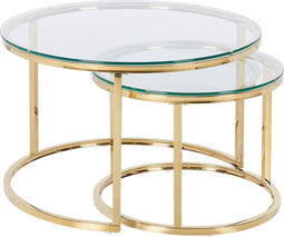 GRANGE - Salontafel set - Goud - Gehard glas