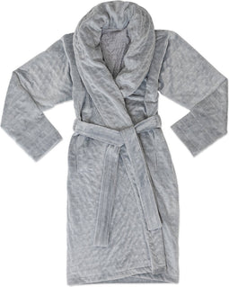 Gravity De Verzwaarde Kamerjas voor Vrouwen en Mannen Comfortabele Nachtkleding Ochtendjas Lang Badjas Velours Warme Superzachte & Gezellige Grijs S - 1 kg
