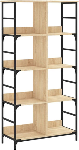 vidaXL - Boekenrek - 78,5x33x153 - cm - bewerkt - hout - sonoma - eikenkleurig