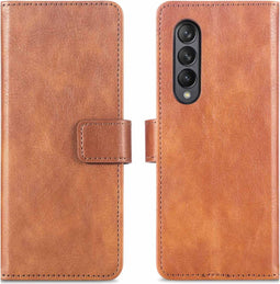 iMoshion Hoesje Geschikt voor Samsung Galaxy Z Fold 3 Hoesje Met Pasjeshouder - iMoshion Luxe Bookcase - Bruin
