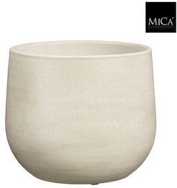 Mica Decorations Bloempot Sevilla - 24x24x21 cm - Terracotta - Gebroken Wit