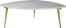 HSM Collection Salontafel Marseille - 90x60x36 cm - Wit/goud - Marmer/metaal