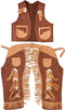 Great Pretenders Verkleedkledij Cowboy vest en beenlappen - Bruin - Maat 5-6 jaar