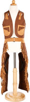 Great Pretenders Verkleedkledij Cowboy vest en beenlappen - Bruin - Maat 5-6 jaar