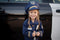 Great Pretenders Verkleedkledij Politie vest met hoed en walkie - Blauw - Maat 5-6 jaar