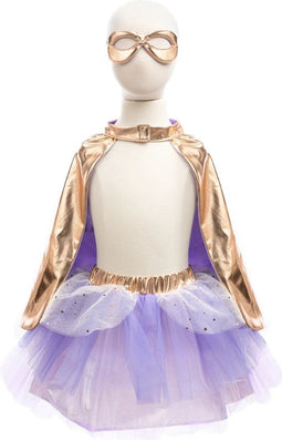 Great Pretenders Verkleedkledij Super-Duper Tutu met cape en masker - Rose Gold/Lila - Maat 4-6 jaar