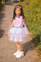 Great Pretenders Verkleedkledij Super-Duper Tutu met cape en masker - Roze/Blauw - Maat 4-6 jaar