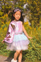 Great Pretenders Verkleedkledij Super-Duper Tutu met cape en masker - Roze/Blauw - Maat 4-6 jaar