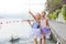 Great Pretenders Verkleedkledij Super-Duper Tutu met cape en masker - Rose Gold/Lila - Maat 4-6 jaar