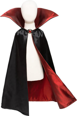 Great Pretenders Verkleedkledij Vampieren cape - Zwart/Rood - Maat 5-6 jaar