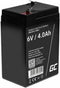 Green Cell 6V 4Ah (F1 4.6mm) 4000mAh VRLA AGM accu
