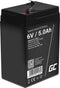 Green Cell 6V 5Ah (4.6mm) 5000mAh VRLA AGM accu