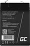 Green Cell 6V 5Ah (4.6mm) 5000mAh VRLA AGM accu