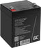 Green Cell Loodaccu 12 V 5 Ah Loodvlies (AGM) (b x h x d) 90 x 107 x 70 mm Kabelschoen 6.35 mm Cyclusbestendig, Onderhoudsvrij