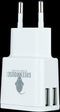 Green Mouse Dual USB Oplader - 220 Volt
