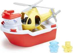 Green Toys reddingsboot en helikopter