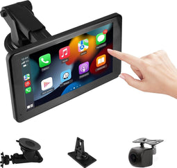 GreenAuto - T86 - Draagbare Autoradio - Draadloze CarPlay & Android Auto - 7 inch FHD IPS Touchscreen