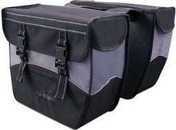 Greenlands - Dubbele fietstas - afgeschuind - voorgevormd - reflecterende bies - zwart/wit - 34 liter