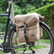 Greenlands dubbele fietstas - canvas - 40 liter - camel - gevoerd met spijkerstof - inclusief regenhoes