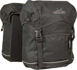 Greenlands Travel - Dubbele Fietstas - lichtgewicht - reflecterende bies - regenhoes - 50 l - Zwart