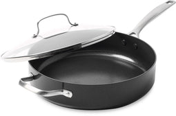 GreenPan Copenhagen Hapjespan - Met deksel - - Zwart - Ø28cm / 4.3 liter - Keramische anti-aanbaklaag