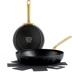 GreenPan Craft 2 delige Koekenpannenset Ø20cm & Ø28cm - met gratis pannenbeschermer