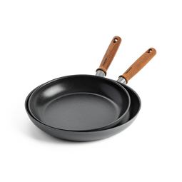 GreenPan Mayflower Pro 2-delige set - grijs - houten handvat - PFAS-vrij