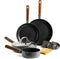 GreenPan Mayflower Pro 9-delige set - grijs - houten handvat - PFAS-vrij