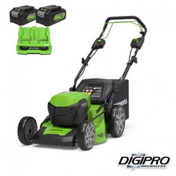 Greenworks 48 Volt (2X24 Volt) accu maaier met acculader en 2 x 24 Volt accu's