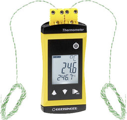 Greisinger G1202-GTF300 2-kanaals alarmthermometer -65 - +1200 °C Sensortype K Binnen enkele seconden