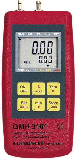 Greisinger GMH 3161-01 Gasdrukmeter Luchtdruk, Niet-agressieve gassen, Corrosieve gassen -0.001 - 0.025 bar