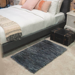 Grey Woven Sheepskin Rug
