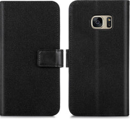 iMoshion Hoesje Geschikt voor Samsung Galaxy S7 Hoesje Met Pasjeshouder - iMoshion Luxe Canvas Bookcase - Zwart
