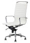 Feel Furniture - Luxe design bureaustoel van 100% rundleer - Hoge rugleuning - Wit