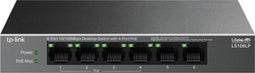 TP-Link LiteWave LS106LP - Netwerkswitch - Unmanaged - 4x PoE (802.3af) - 6x 100Mbps - 1,2Gbps