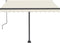 vidaXL - Luifel - handmatig - uittrekbaar - met - LED - 300x250 - cm - crèmekleurig