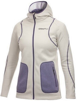 Craft Full Zip Hood - Hardloop dames jas - Lichtgewicht met ritszakken - Wit (S)