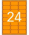 Adhesives/Labels Apli 64 x 33,9 mm Orange A4 20 Sheets