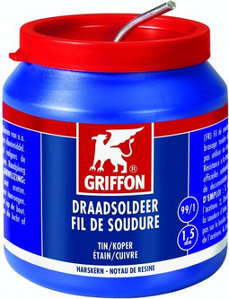 Griffon electro draadsoldeer tin/koper 99/1 harskern Ø 1,5 mm. - 500 gram