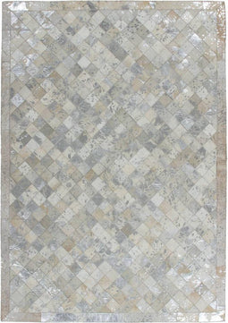 Grijs vloerkleed - 80x150 cm - A-symmetrisch patroon Geruit - Modern