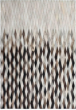 Grijs vloerkleed - 80x150 cm - A-symmetrisch patroon Symmetrisch patroon Geruit - Modern