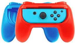 Grip Set geschikt voor Nintendo Switch Joy-Con Controller - Gamepad Houder Hoesje - 2 Stuks - Blauw & Rood