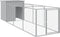 vidaXL - Hondenhok - met - ren - 110x405x110 - cm - staal - lichtgrijs