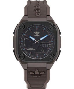 Adidas Originals Street City Tech One AOST22546 Horloge - Rubber - Bruin - Ø 45 mm