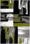 Groen Zwart vloerkleed - 120x170 cm - Symmetrisch patroon - Modern