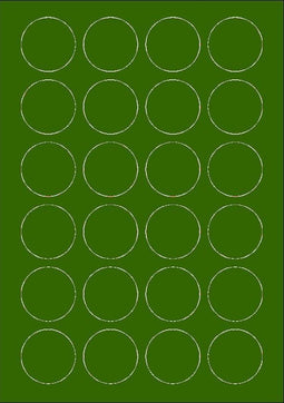 Groene A4 etiketten 40 mm rond (100 vel)