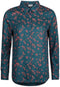 Groene blouse met bloemen gemaakt van EcoVero viscose.