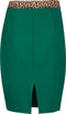 Groene kokerrok met een elastieke tailleband
